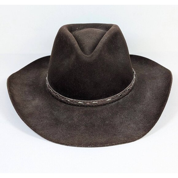 Resistol Briscoe XX Cordova Brown Cowboy Hat Sz 7 Western Wool USA Made Vintage - Picture 3 of 11